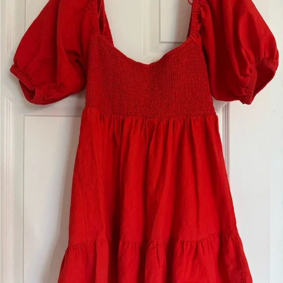 Miss Selfridge Scarlet Textured Dress - Picture 1 of 2